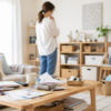 片付けが苦手で部屋が散らかりやすい原因をイメージしたナチュラルなリビング